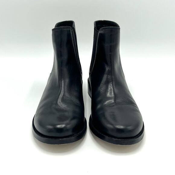 KORS Michael Kors Black Leather Slip On Ankle Boot Size 5.5 - Picture 2 of 9